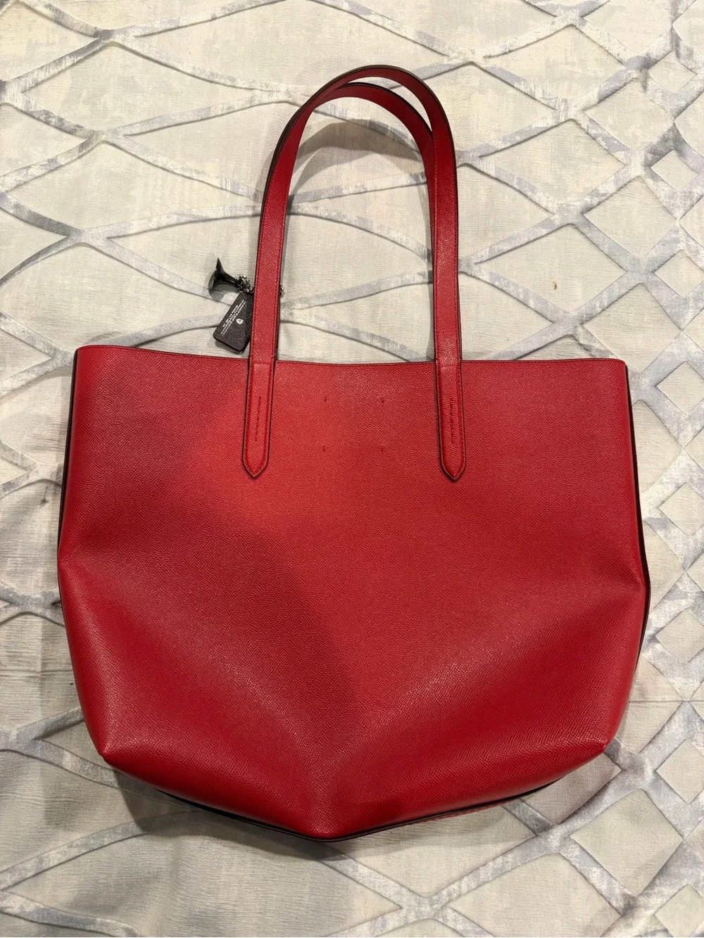 New Coach Wizard of Oz Red Leather Tote Bag with Ruby Slippers Patch